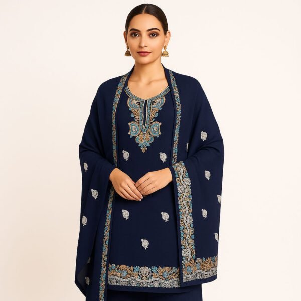 Embroidered Flared Suit Set