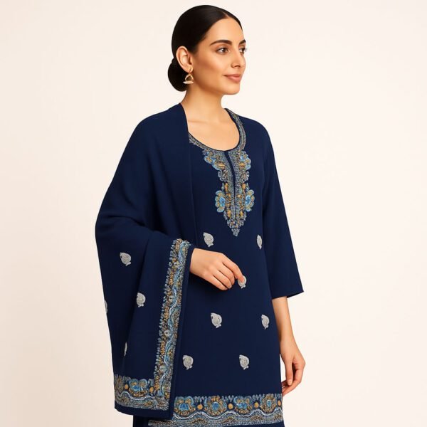 Embroidered Flared Suit Set - Image 2