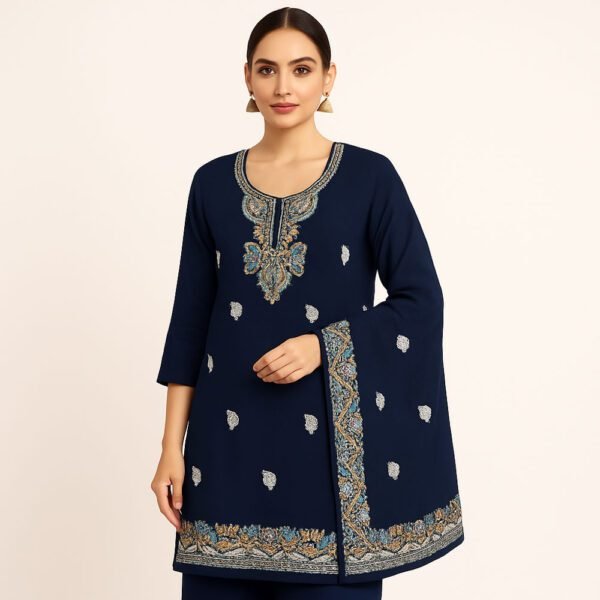 Embroidered Flared Suit Set - Image 3