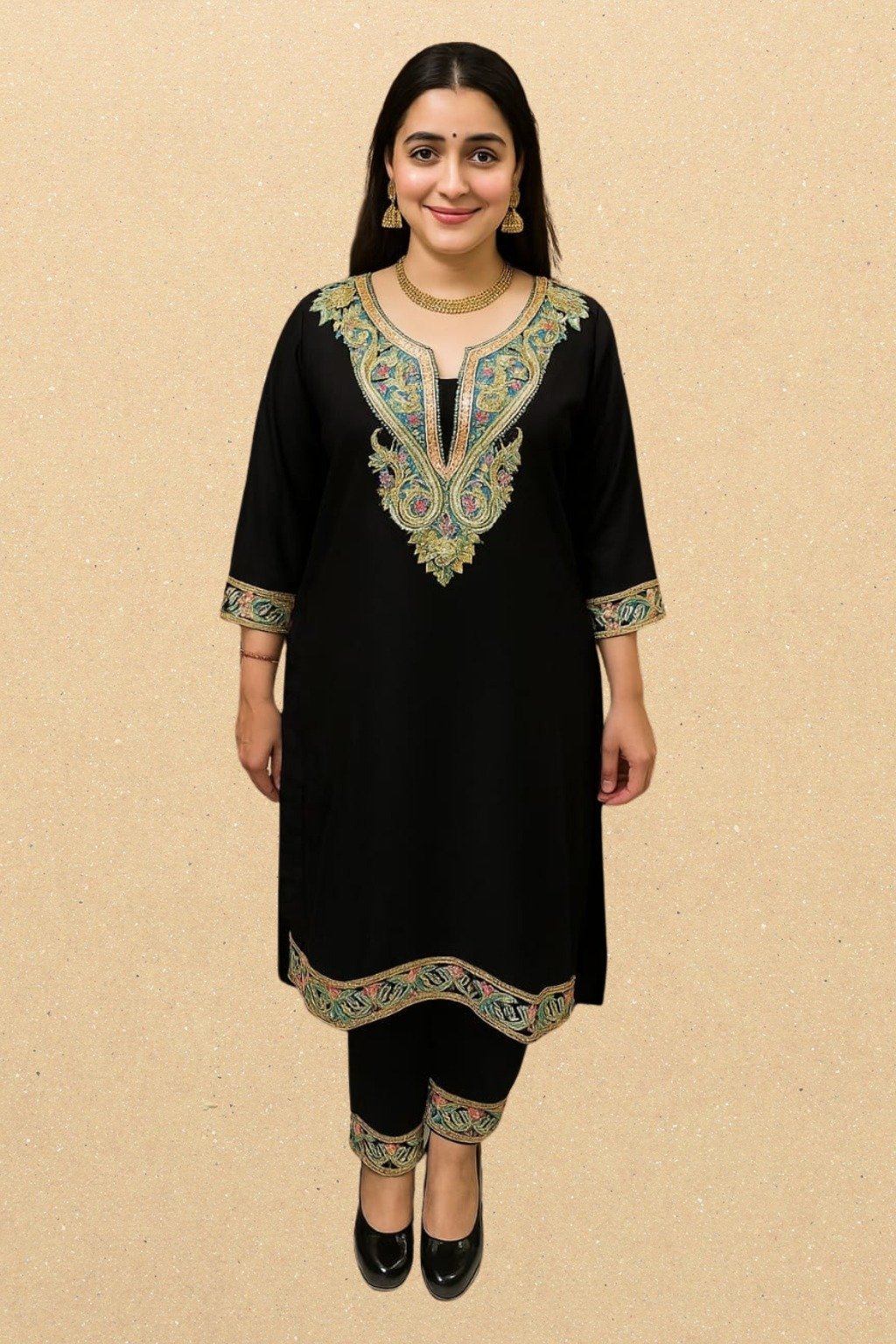 Premium Rayon Embroidered Coat Set – Elegant Ethnic Ensemble