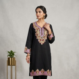 Majestic Black Embroidered Kurta Set